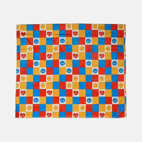 Grid Fleece Throw Blanket