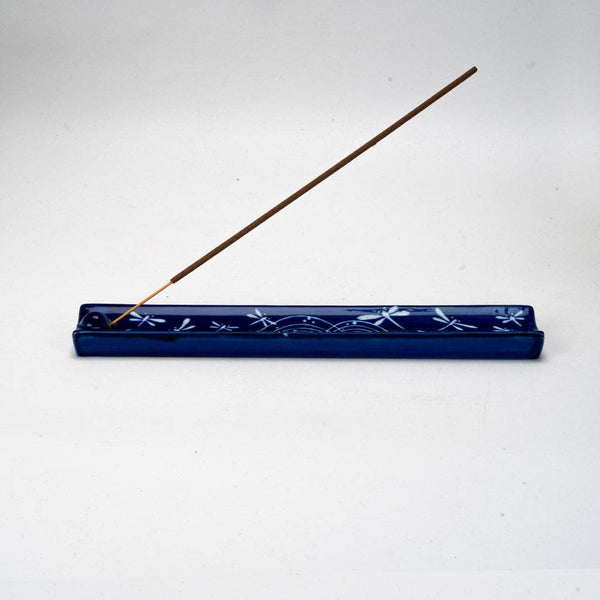 Handpainted Ceramic Incense Holder - Dragonfly Tombo