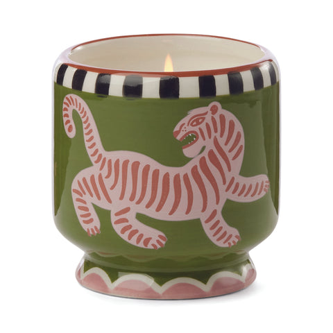 Tiger Ceramic Candle - Black Cedar & Fig