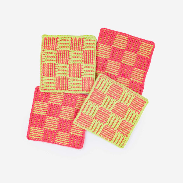 Checkerboard Coaster Set - Melon