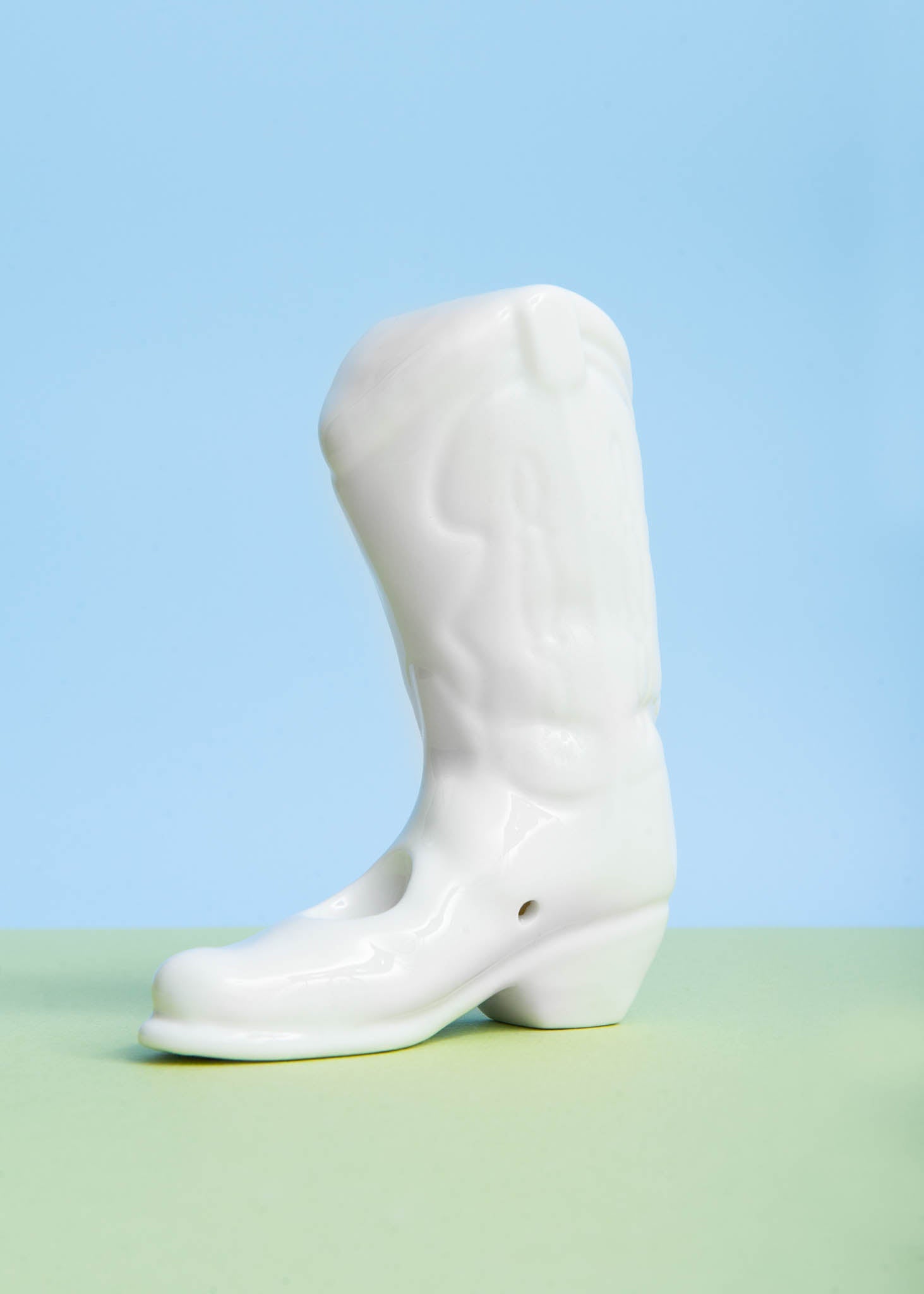 Cowboy Boot Pipe - White