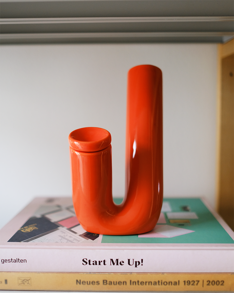 VS001 Ceramic Water Pipe - Red/Orange