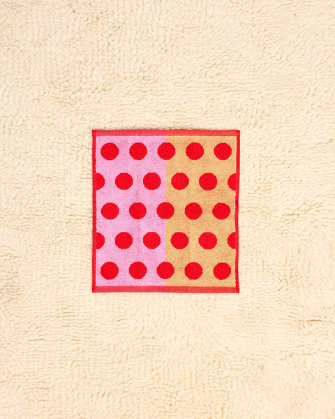 Dot Towels Washcloth - Red Dot