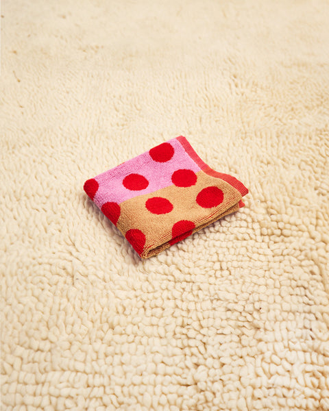 Dot Towels Washcloth - Red Dot