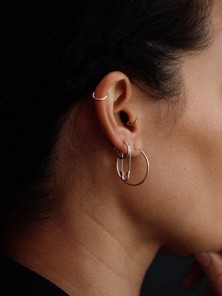 Safety Pin Earring in Sterling Silver