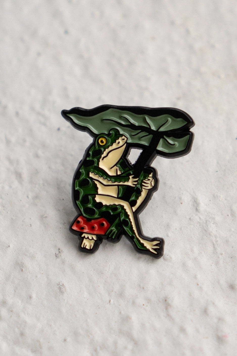 Leaf Umbrella Frog Pin