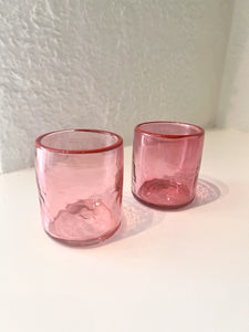 Stubbs Drinking Glass - Pink w/ Red