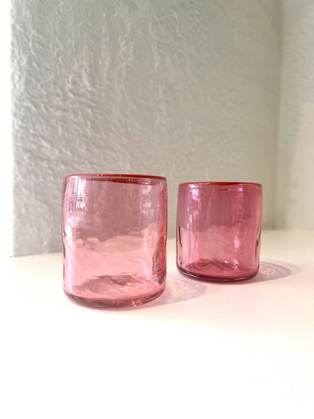 Stubbs Drinking Glass - Pink w/ Red