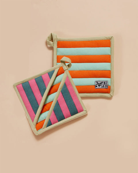 Pocket Pot Holders - Ginger Stripe