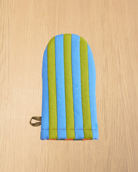 Striped Oven Mitt - Grasshopper