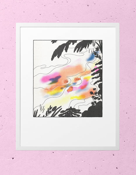 Wild Swim Risograph Print