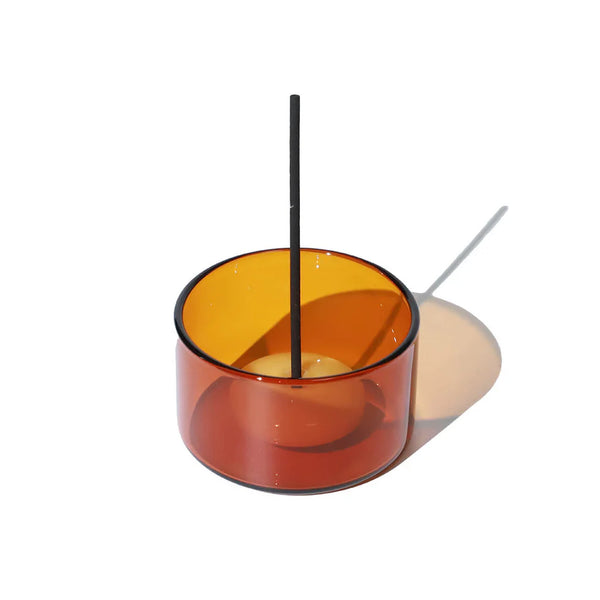 Glass Incense Holder - Amber