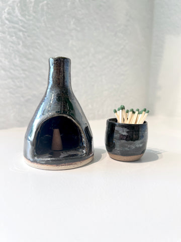 Incense Chiminea and Match Holder Set