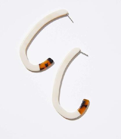 Margot Low Hoops in Alabaster