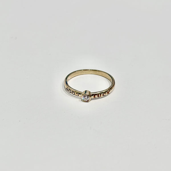 14K Goodluck White Diamond Band