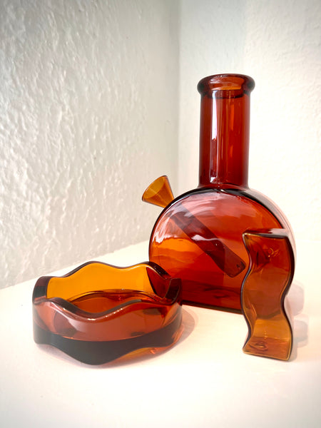 Wavy Ashtray - Amber