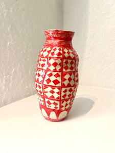 Red Quilt Vase