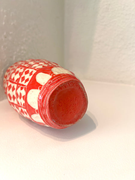 Red Quilt Vase