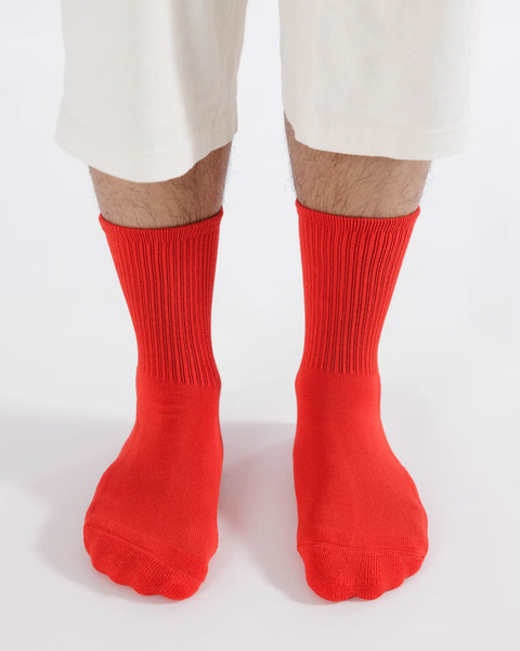 Ribbed Socks - Candy Apple Small