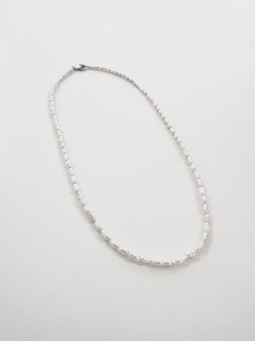 Rice Pearl Necklace - Sterling Silver