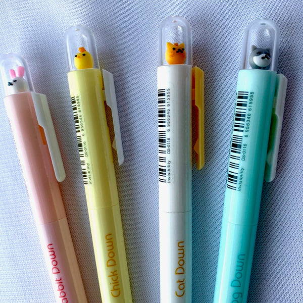 Peekaboo Retractable Animal Gel Pens