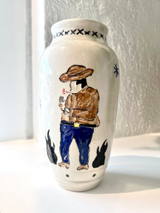 Lonely Cowboy Vase