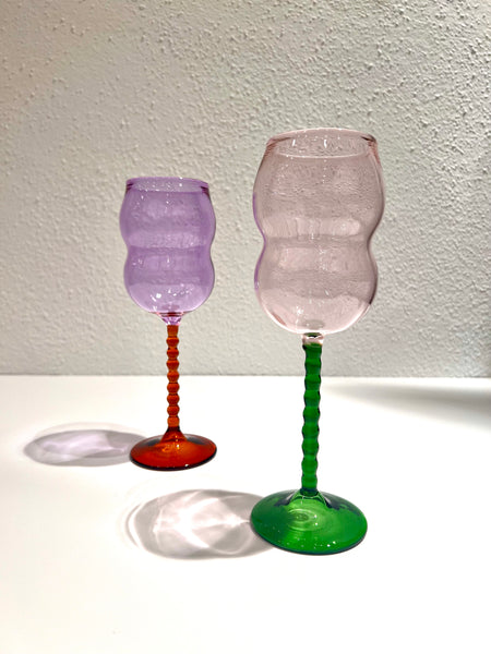 Dreamlike Wine Glass - Pink / Green