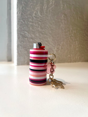 Striped Lighter Case - Pink Multi
