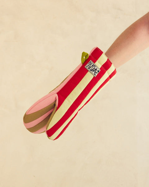 Striped Oven Mitt - Ladybug