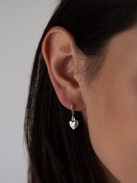 Gordita Heart Huggies in Mixed Metals
