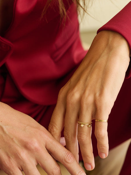 Mini Diamond Eyes Ring in Mixed Metals