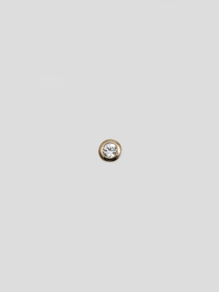 Sapphire Bezel Stud in 14k Gold