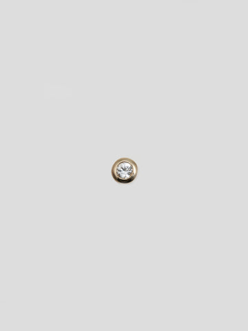 Sapphire Bezel Stud in 14k Gold