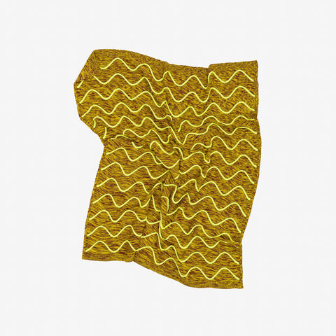Squiggle Stripe Knit Throw - Golden Olive Wine