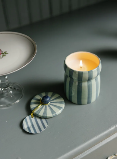 Cabana Blue & Navy Candle - Warm Cider