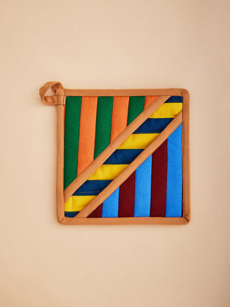 Pocket Pot Holders - Mustard Stripe