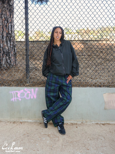 Cookman Chef Pants High-Wide - Black Watch Plaid