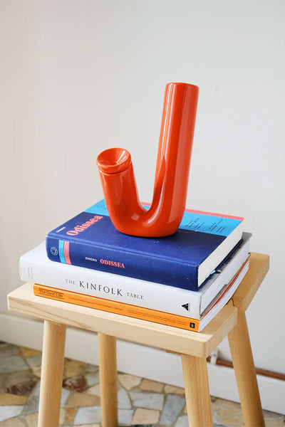 VS001 Ceramic Water Pipe - Red/Orange