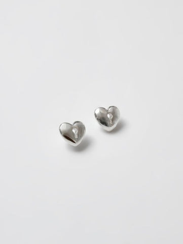 Heartlock Stud Earrings in Sterling Silver