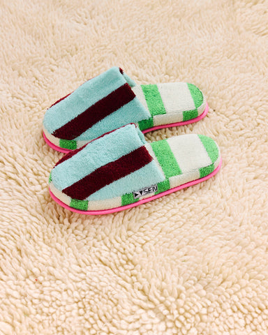 Terry Stripe Slippers - Willow