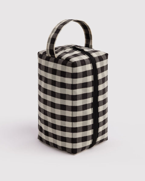 Dopp Kit - Black And Cream Gingham