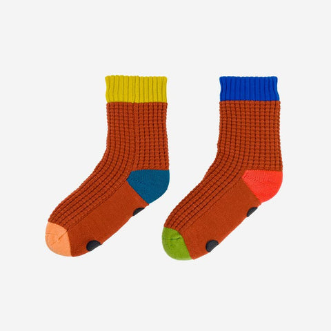 Spot Knit House Socks - Rust L/XL
