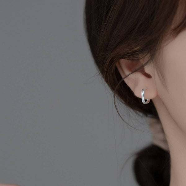 Minimalist Square Cuff Hoop Earrings