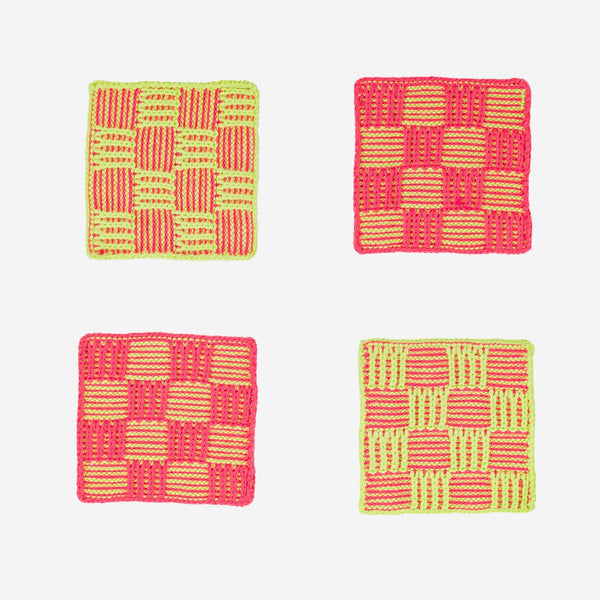 Checkerboard Coaster Set - Melon