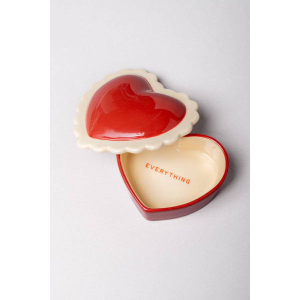 Ceramic Heart Trinket Box