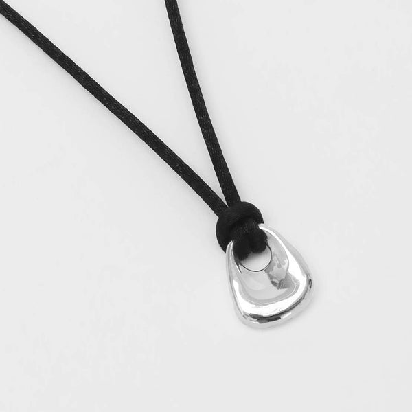 Odette Necklace in Black and Sterling Silver