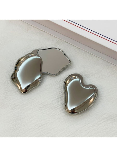 Silver Hand-Held Makeup Mirror - Cloud