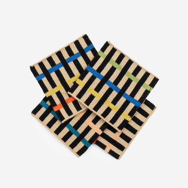 Ribbon Coaster Set - Black