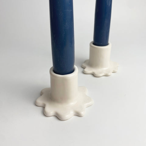 Small Candlestick Holder - White