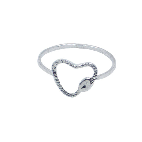 Sterling Silver Heartoboros Ring